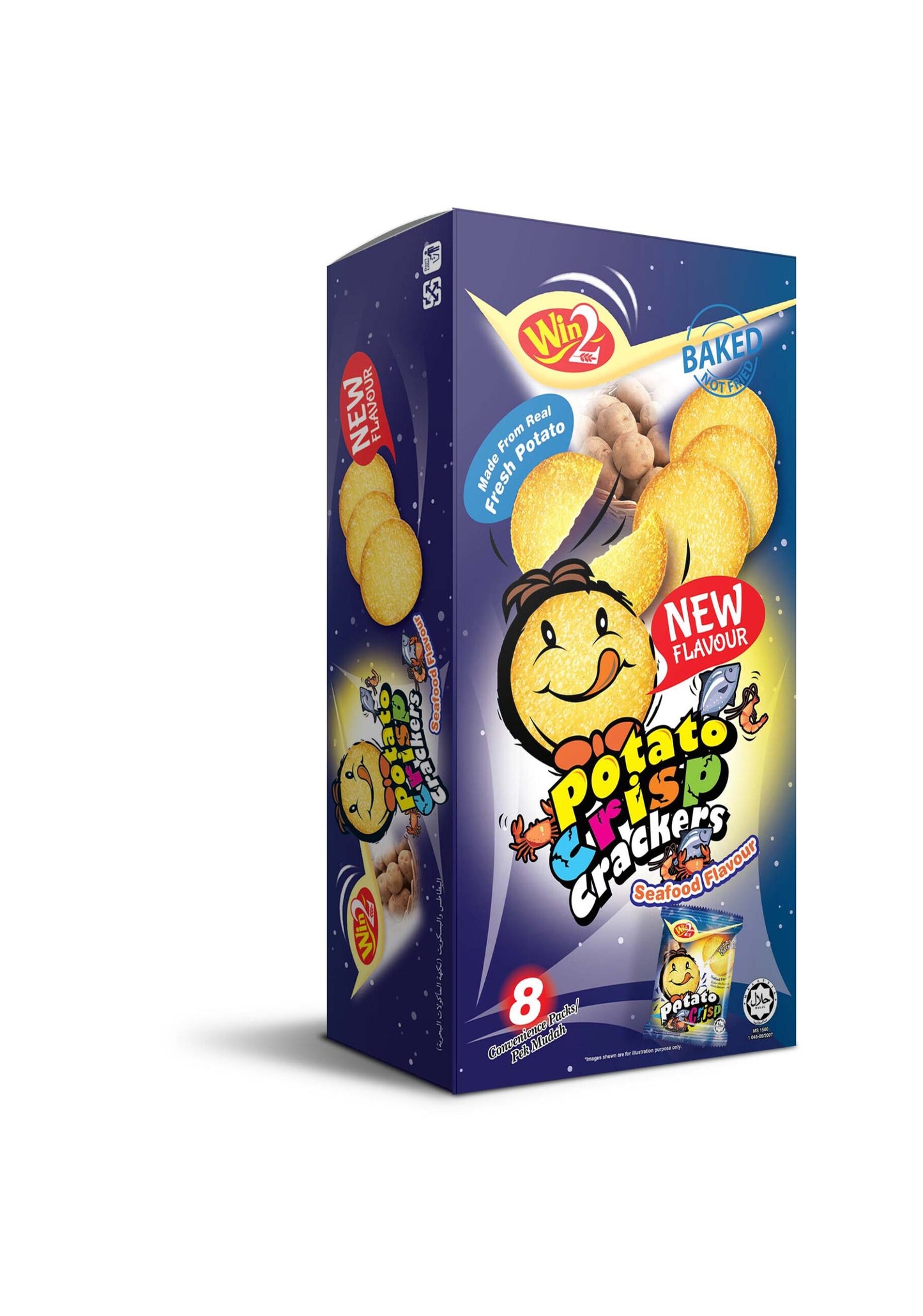 160g Win2 Potato Crisp Cracker Seafood Flavour
