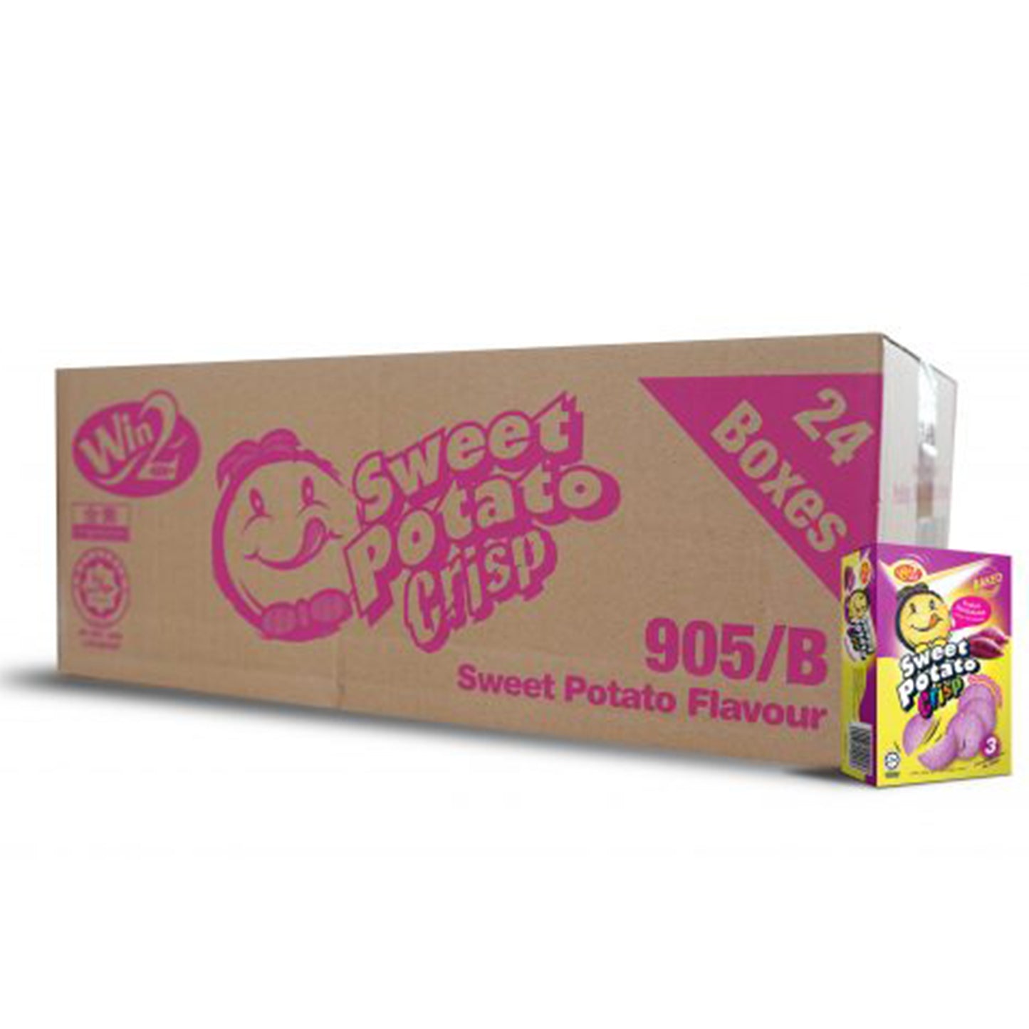 60g x 24 boxes Win2 Potato Crisp Cracker Sweet Potato Flavour