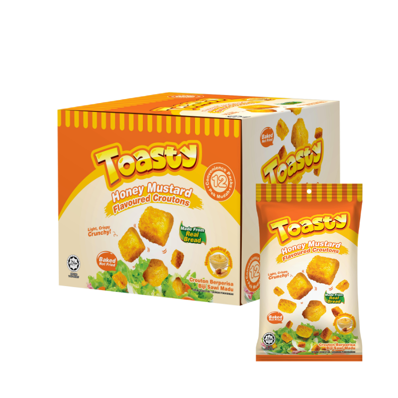 Toasty Croutons Honey Mustard Crispy Bread 40g (Boxes)
