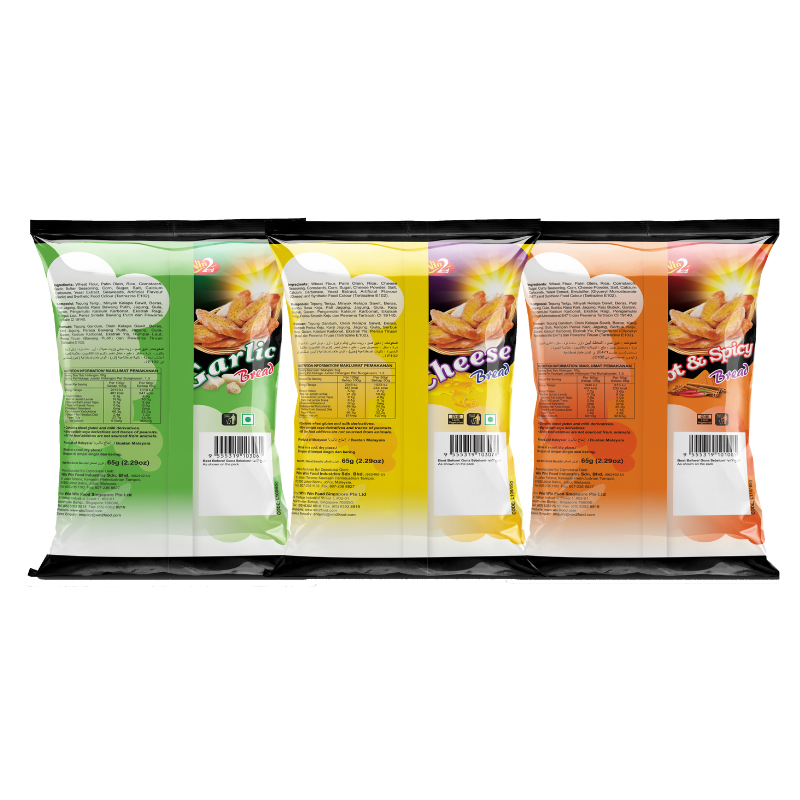 (Bundle of 3 Set) Win 2 Bread Toast - Mixed Flavours (65g x 3 Pack)