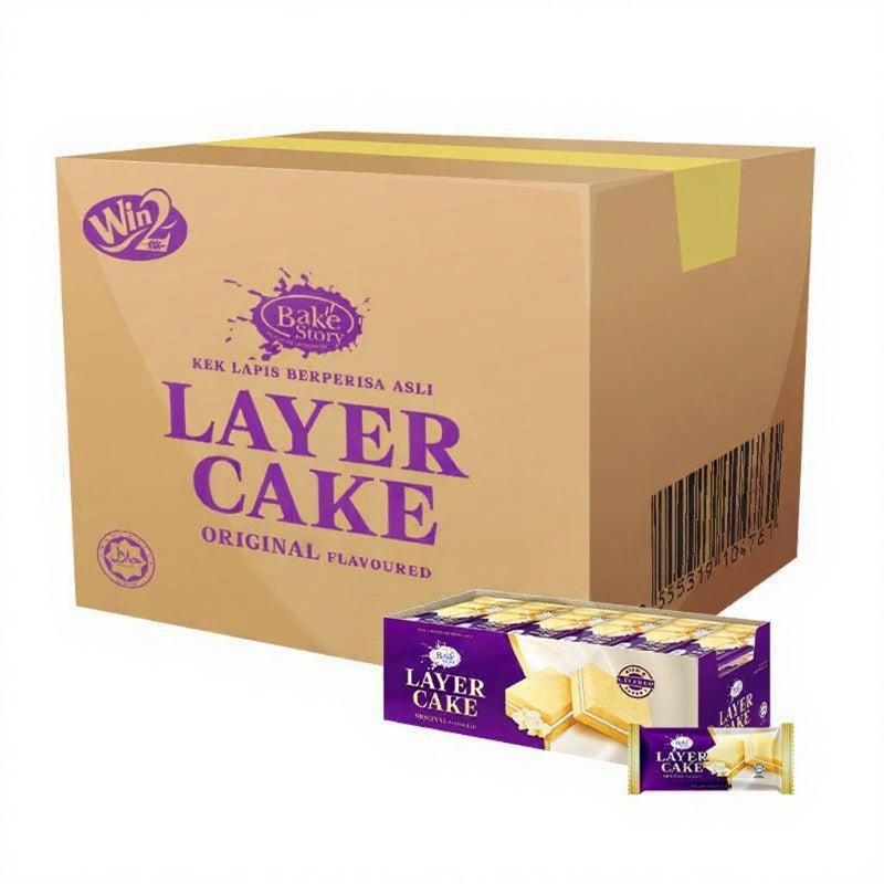 (Carton) Win2 Bake Story Flavoured Layer Cake - Original (16g X 24pkt) (12 boxes)