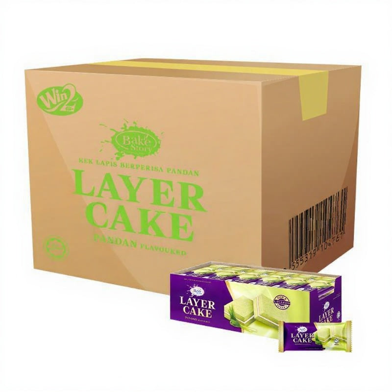 (Carton) Win2 Bake Story Flavoured Layer Cake - Pandan (16g X 24pkt) (12 Boxes)