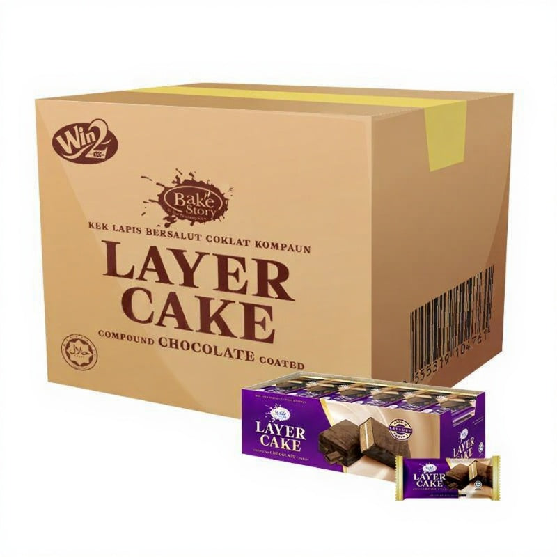 (Carton) Win2 Bake Story Flavoured Layer Cake - Chocolate (16g X 24pkt) (12 boxes)