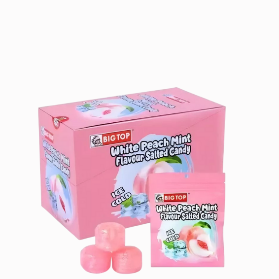 Big Top White Peach Mint Flavour Salted Candy 20g x 12 Pkts