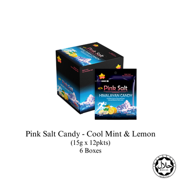 (Carton) Pink Salt Himalayan Candy | Cool Mint & Lemon Flavoured Candy (12packs x 15g)