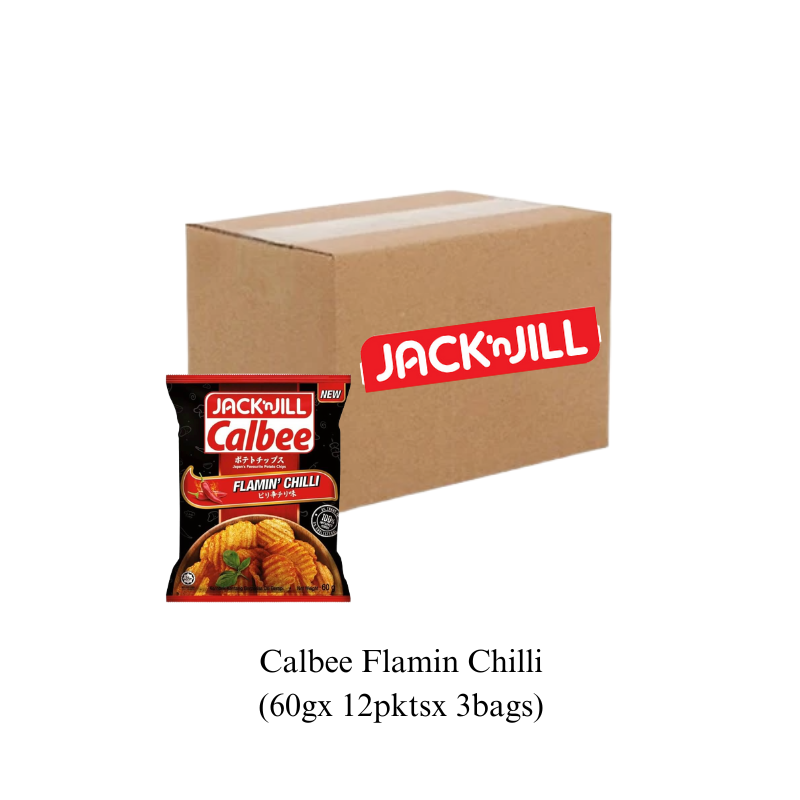 (CARTON) CALBEE CHIPS FLAMIN CHILI 60G
