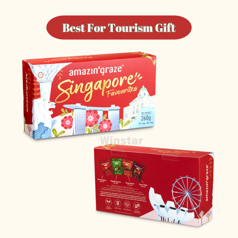 [Tourism Gift] Amazin Graze Singapore Favourites Tourism Gift of Health Variety Box | Tourism Gift Box | Nuts & Granola