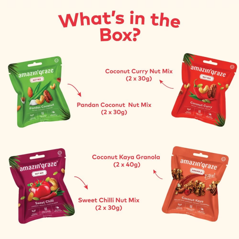 [Tourism Gift] Amazin Graze Singapore Favourites Tourism Gift of Health Variety Box | Tourism Gift Box | Nuts & Granola