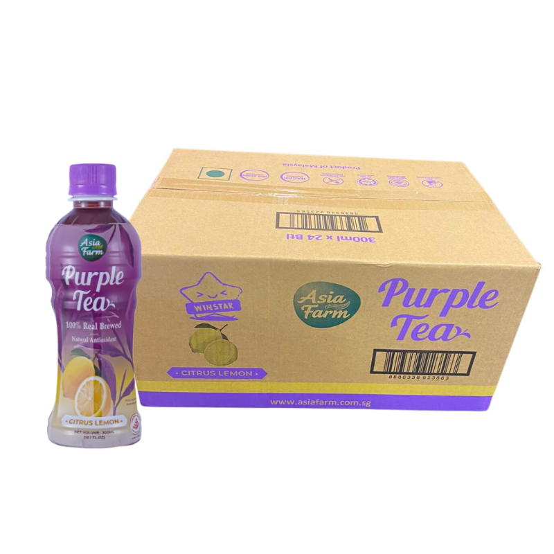 Asia Farm Purple Tea (Healthier choice/Antioxidant) Citrus Lemon  300 ml x 24 Bottles
