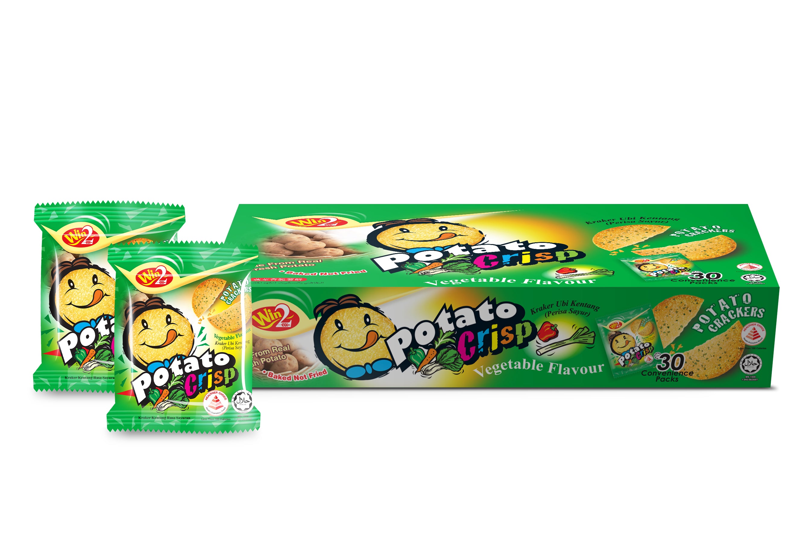 Win2 Potato Crisp Cracker Vegetable Flavour (600g)