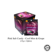 (Carton) Pink Salt Himalayan Candy | Cool Mint & Grape Flavoured Candy (12packs x 15g)