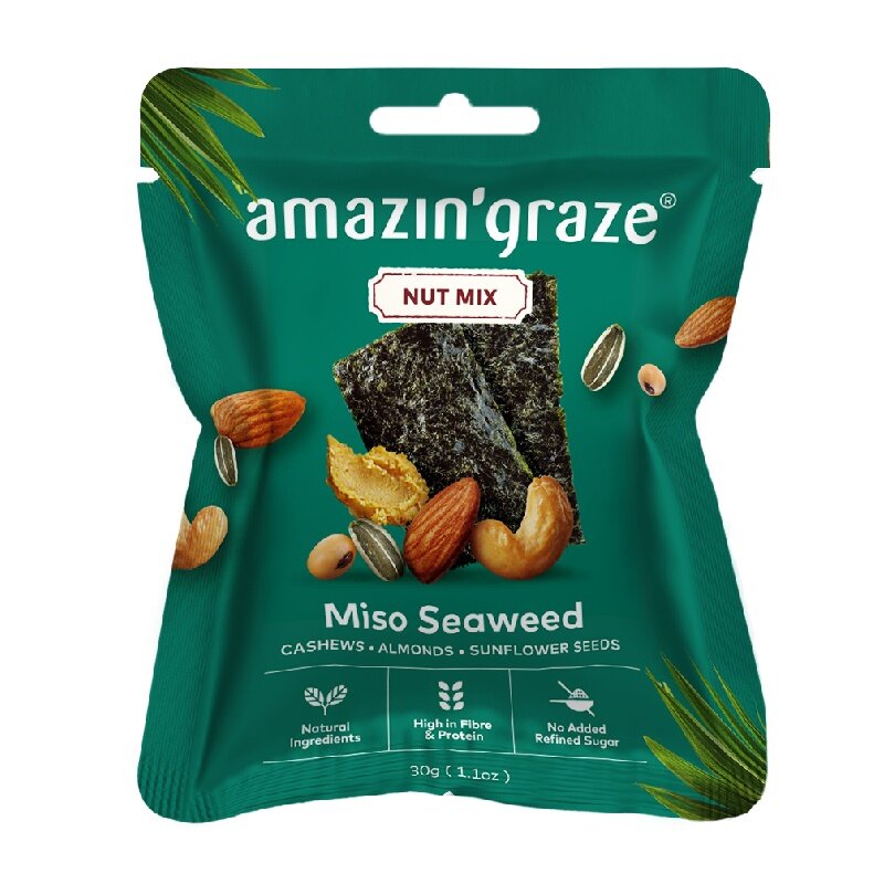 Amazin Graze Miso Seaweed Nut Mix 30g