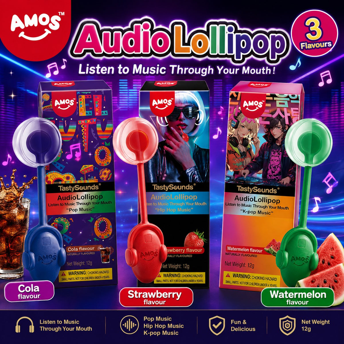AMOS Audio Lollipop 3 flavours