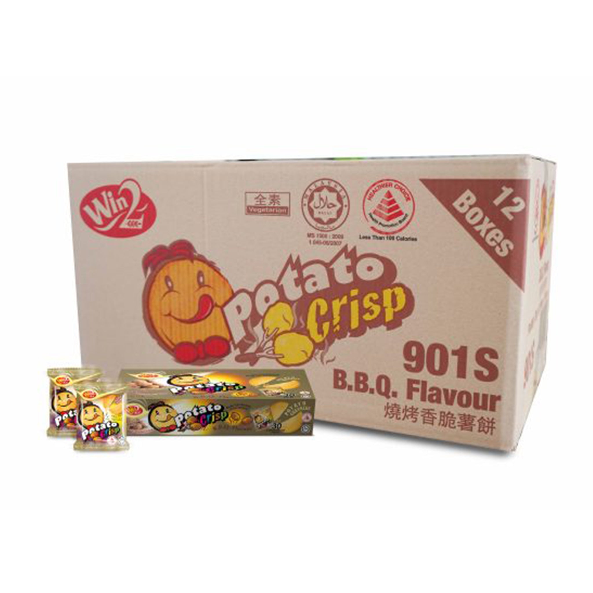 600g x 12 boxes Win2 Potato Crisp Cracker BBQ Flavour