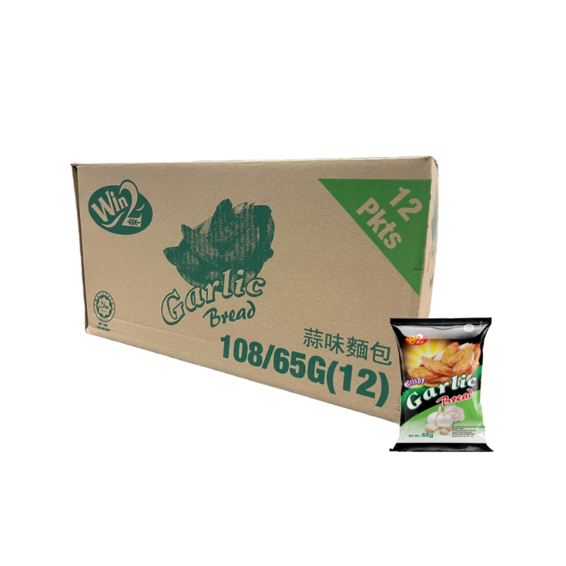 Win2 Garlic Bread Toast - Carton (65g x 12 packets)