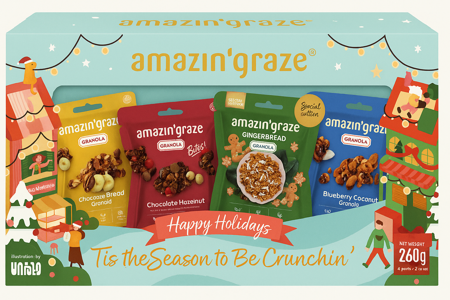 Amazin Graze 2025 XMAS Granola Variety Box 260g