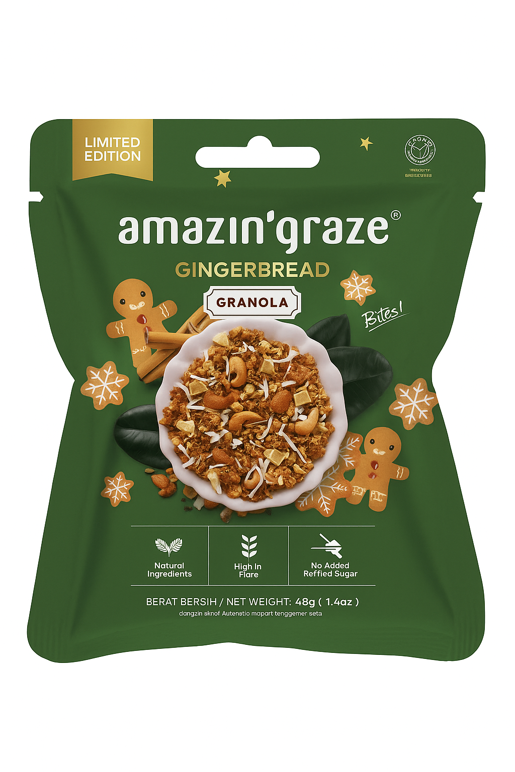 Amazin Graze 2025 XMAS Gingerbread Granola 40g
