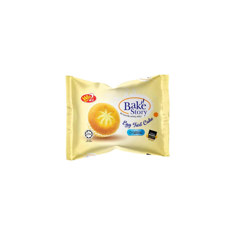 (Carton Sale)Win2 Bake Story Egg Tart Cake Original - (25G x 10PKTS x 9BAGS)