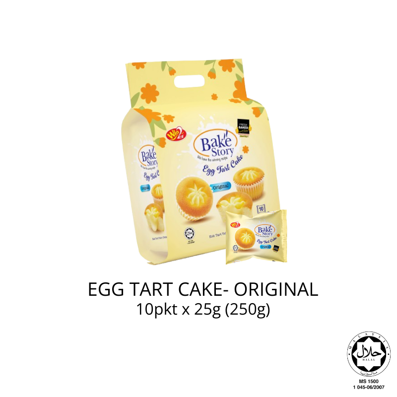 (Carton Sale)Win2 Bake Story Egg Tart Cake Original - (25G x 10PKTS x 9BAGS)