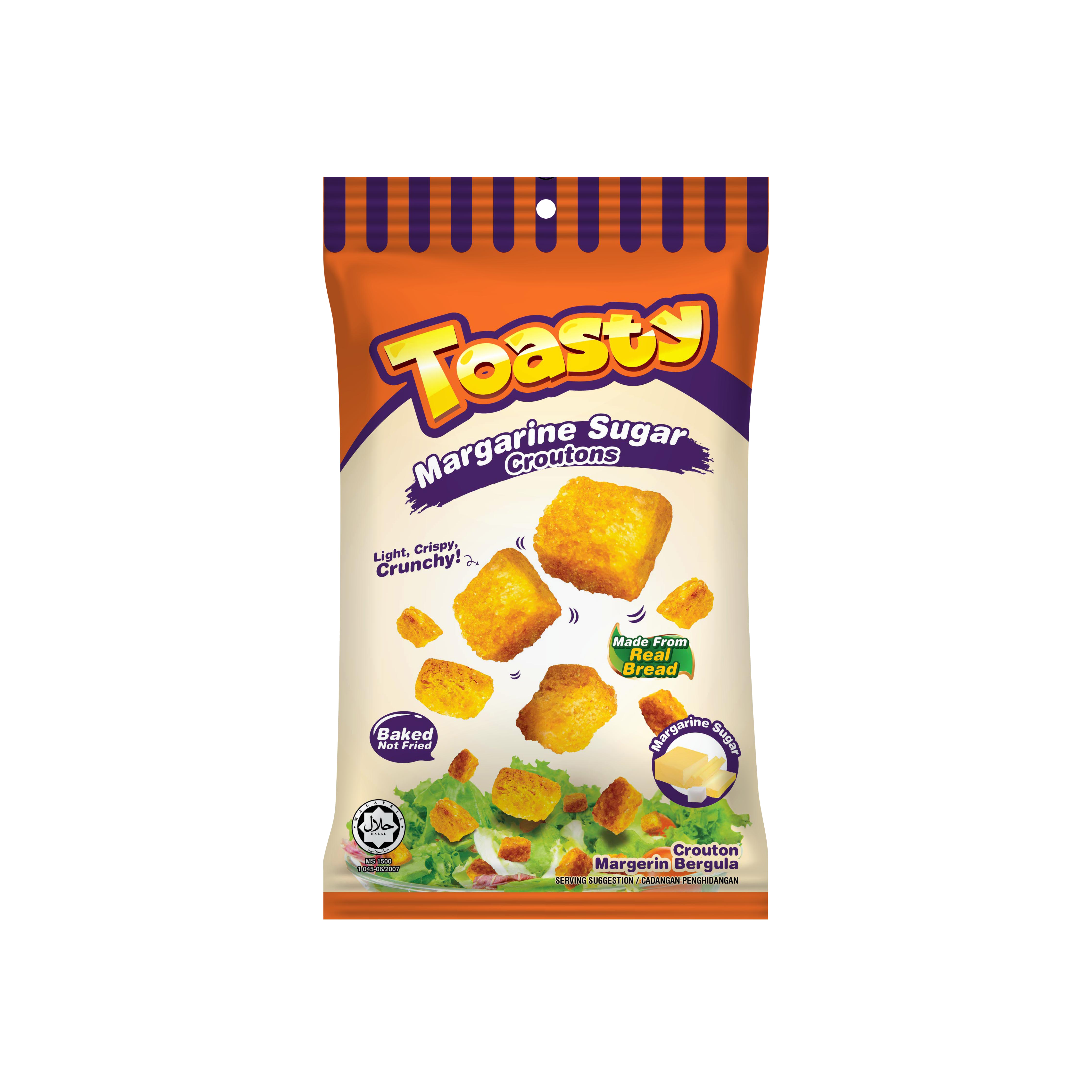 Toasty Croutons Margarine Sugar Crispy Bread 40g (Pkts)