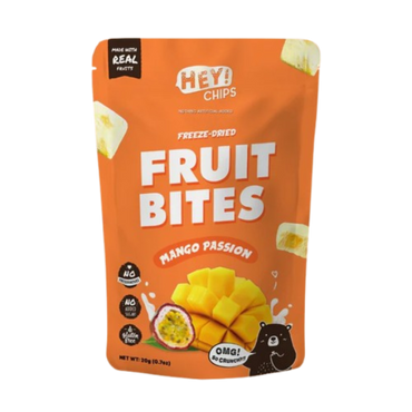 Hey! Chips Fruit Bites | 4 Flavours | Mixed Berry, Mango Passion, Mango Banana, Strawberry