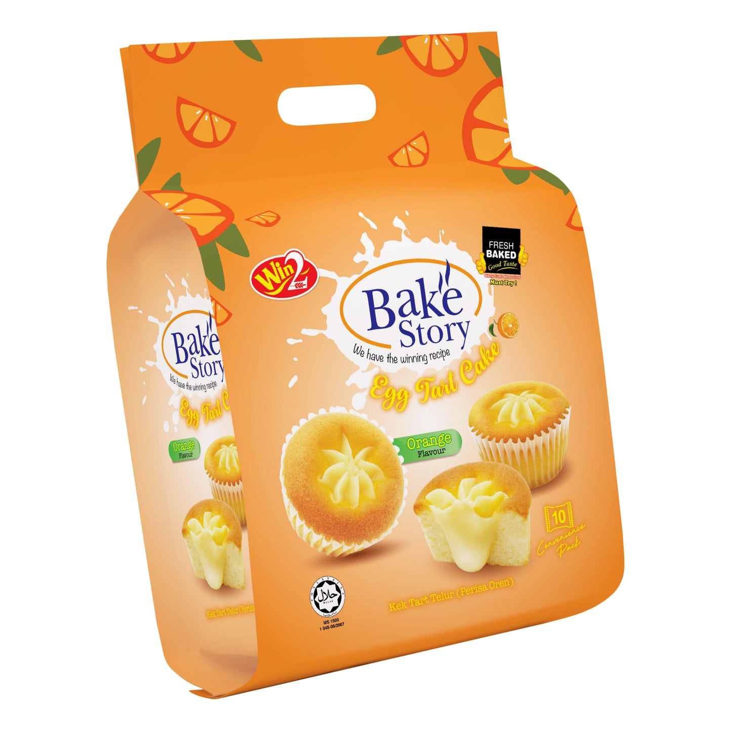 Win2 Bake Story Egg Tart Cake Orange Flavour (250g/25g x 10 Packs)