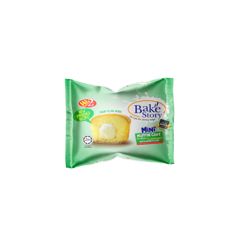 Win2 Bake Story Mini Muffin Pandan Flavoured with Cream Filling (200g/20g x 10 Packs)