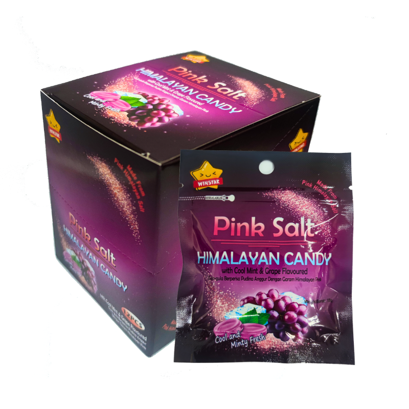 Pink Salt Himalayan Candy | Cool Mint & Grape Flavoured Candy (12packs x 15g)