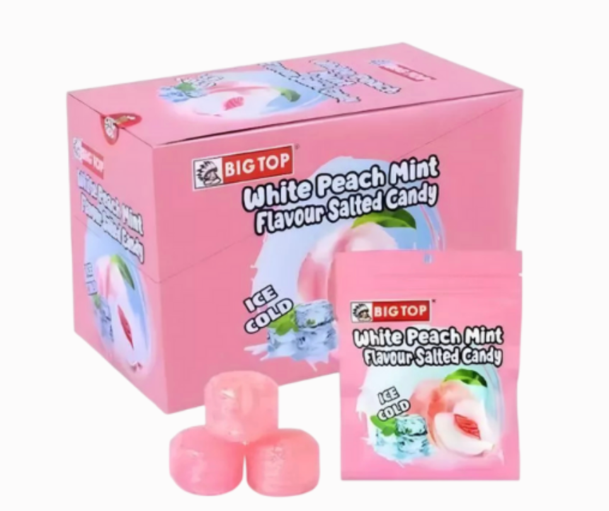 Big Top White Peach Mint Flavour Salted Candy – Winmart