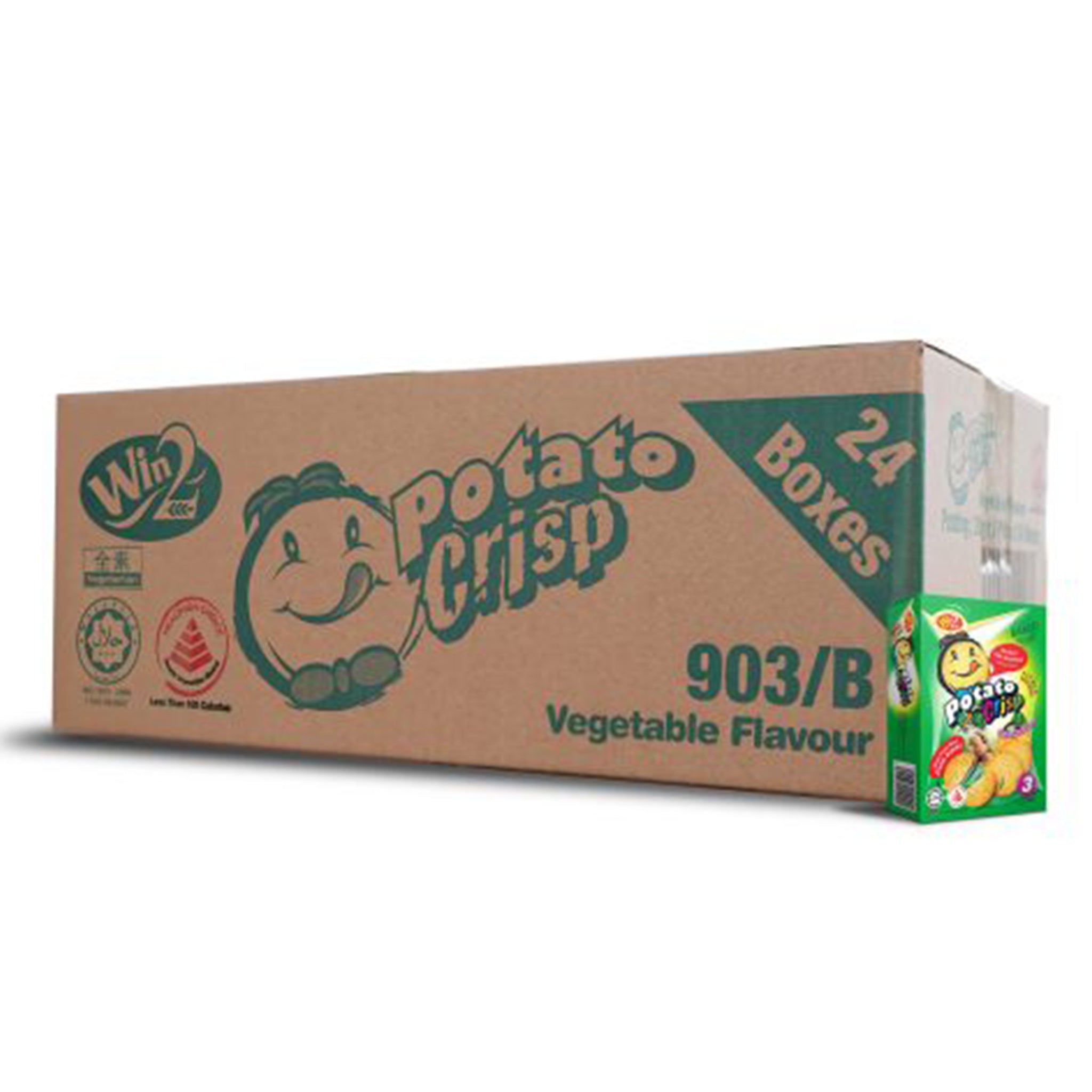 60g x 24 boxes Win2 Potato Crisp Cracker Vegetable Flavour – Winmart
