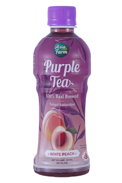 (Bundle Of 6) Bottles Asia Farm Purple Tea (Healthier choice/Antioxidant) White Peach 300 ml
